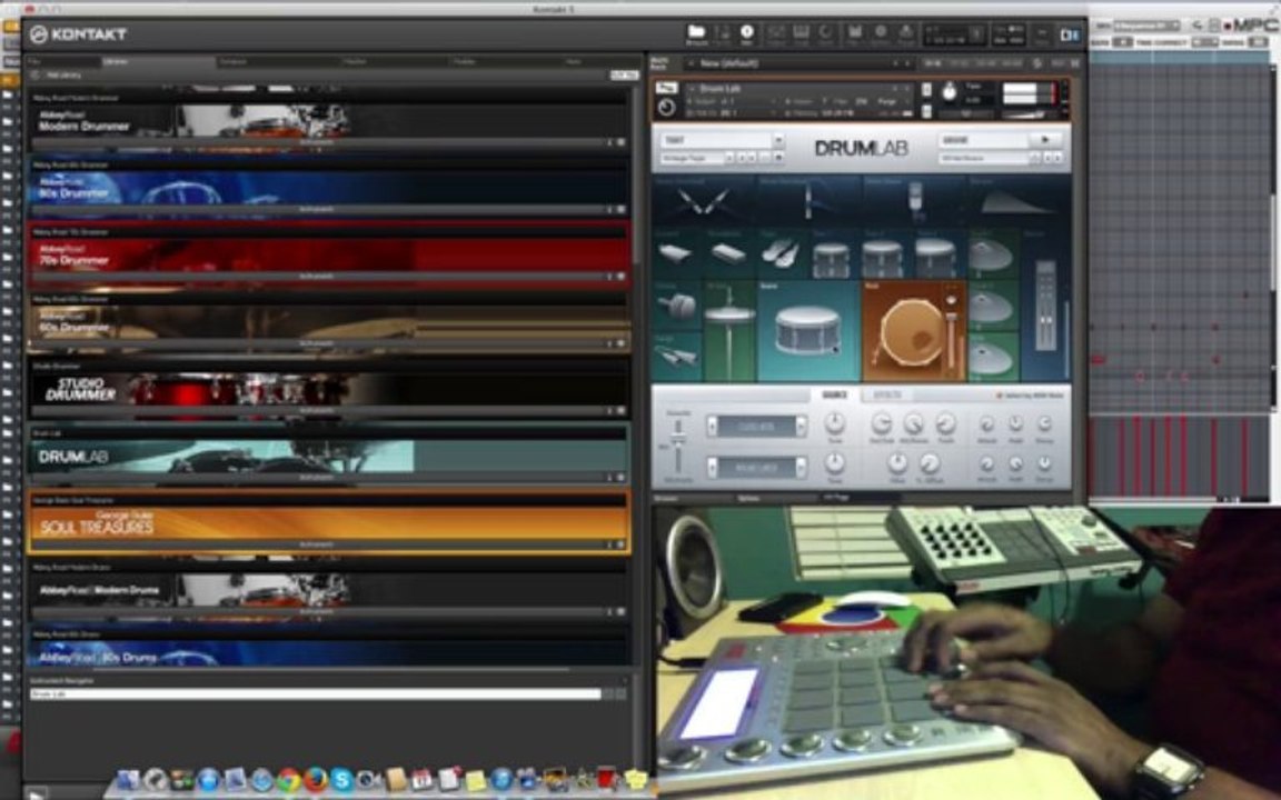 AKAI MPC RENAISSANCE USING GEORGE DUKE SOUL TREASURES & NATIVE INSTRUMENTS DRUMLAB PLUG-IN
