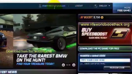 NFS world speed boost redeem code free