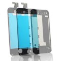 Hytparts-Silver LCD Touch Front & Back Cover & Home Button Conversion Kit For iPhone 4S