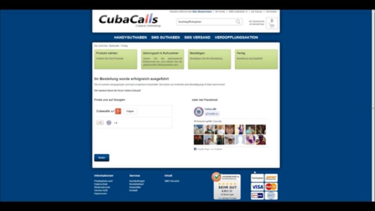 Bestellablauf Cubacel Handy aufladen