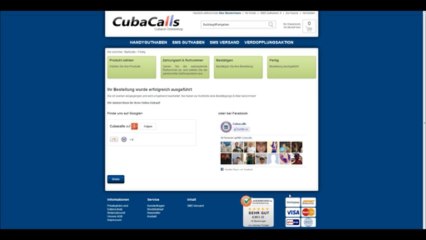 Bestellablauf Cubacel Handy aufladen