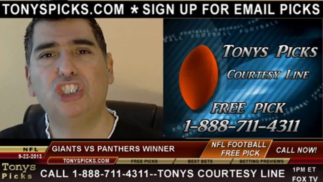 Carolina Panthers vs. New York Giants Pick Prediction NFL Pro Football Odds Preview 9-22-2013