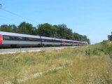 TGV R 4551 sur la LGV RR à Buthiers en livrée Carmillon