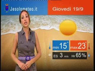 PREVISIONI DEL TEMPO JESOLO GIOVEDI' 19 SETTEMBRE 2013