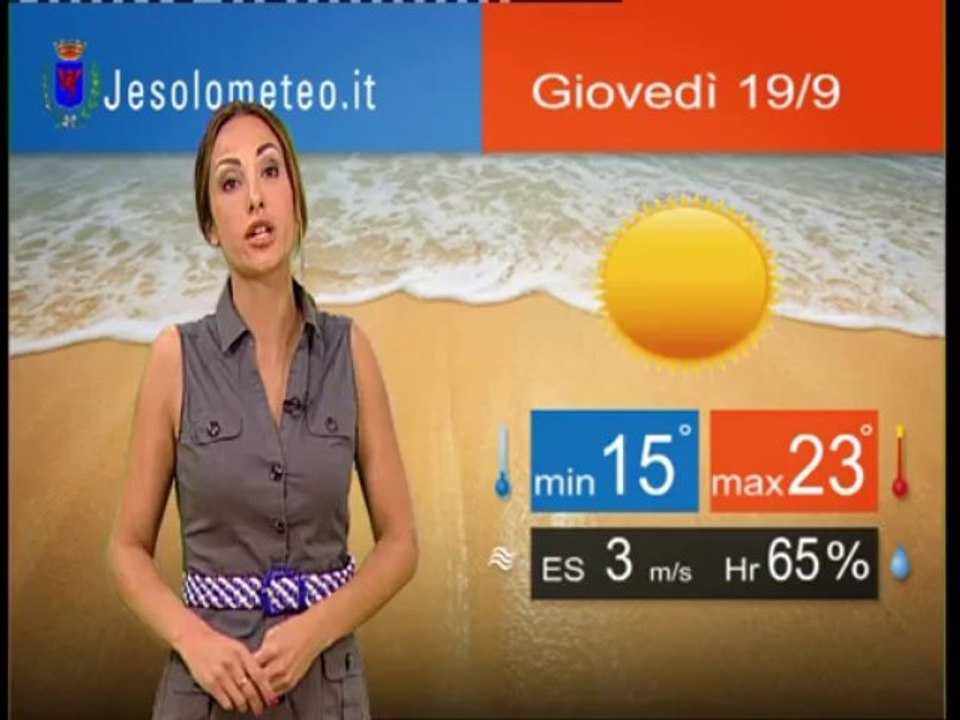 PREVISIONI DEL TEMPO JESOLO GIOVEDI' 19 SETTEMBRE 2013