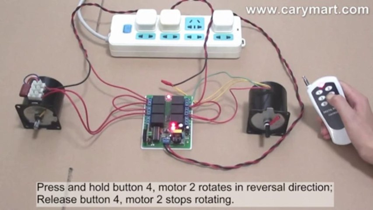 6-Channel AC RF Remote Switch Controls 2 AC Motors