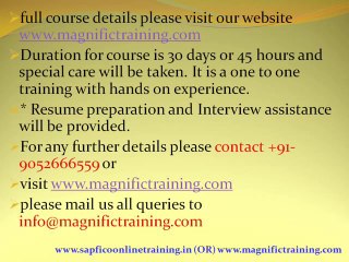 SAP FICO ONLINE TRAINING SOUTH AFRICA@www.magnifictraining.com