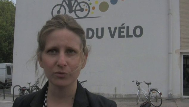 Clara Osadtchy à l'ouverture de la Maison du vélo de Caen