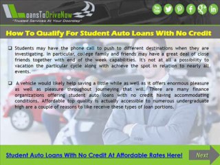 Secure Auto Loans For Students With No Credit In USA