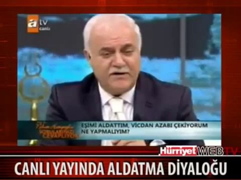 Nihat Hatipoğlu'na canlı yayında eşini aldattığını itiraf etti