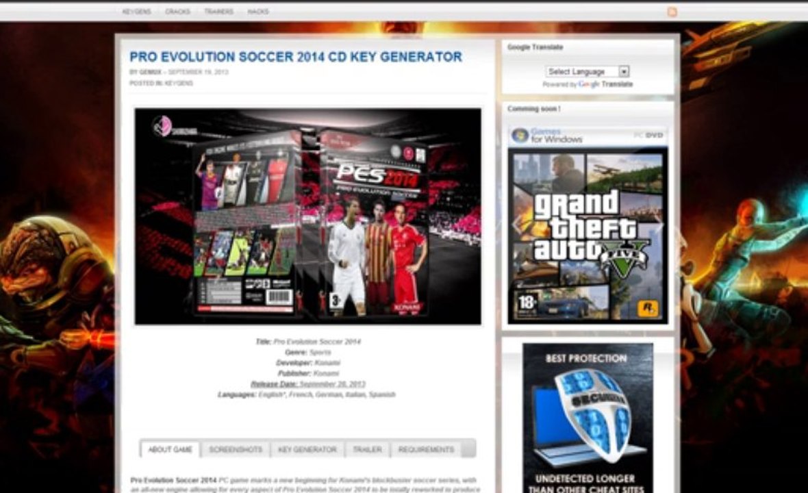 Pro Evolution Soccer 2014 Code Generator download