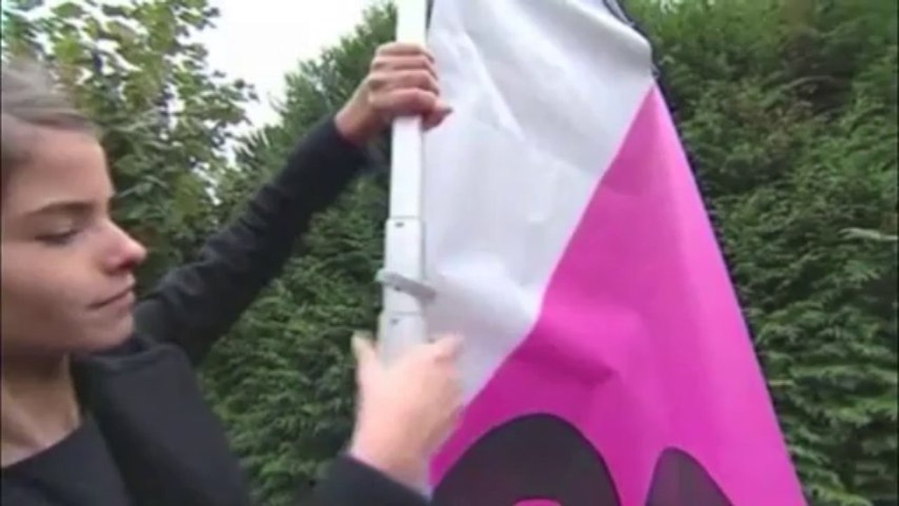 PLV : drapeau publicitaire géant