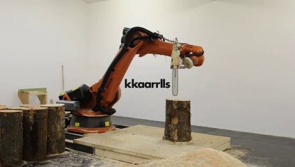 Tailler un tabouret dans un tronc d'arbre d'un coup! ENORME