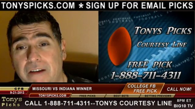 Missouri Tigers vs. Indiana Hoosiers Pick Prediction NCAA College Football Odds Preview 9-21-2013