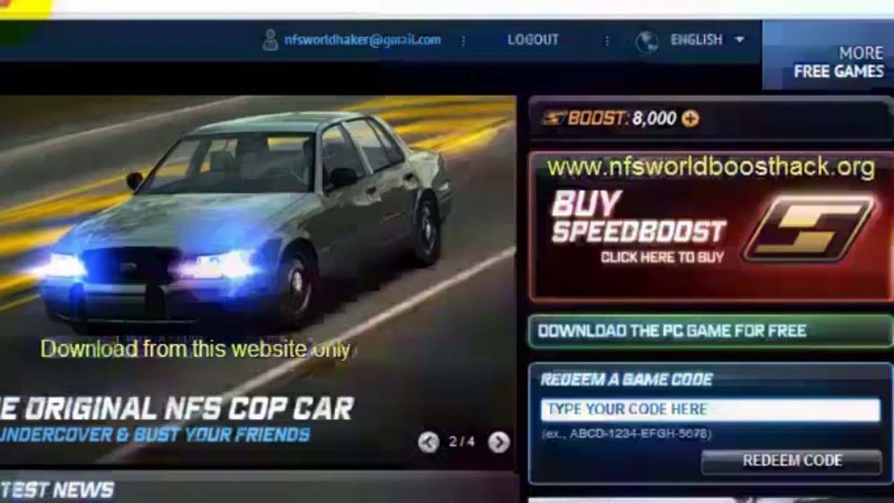 Free Speed Boost for NFS World. Legal Way! HD
