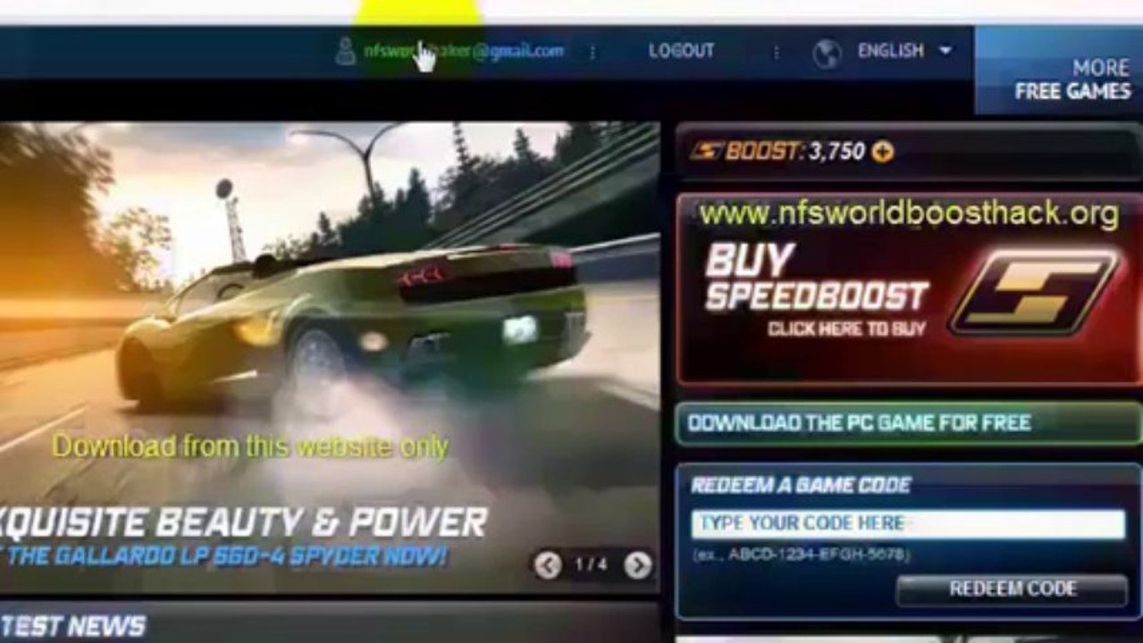NFS World Hack [Boost and Money and Powerups and more] [2013] Original Link