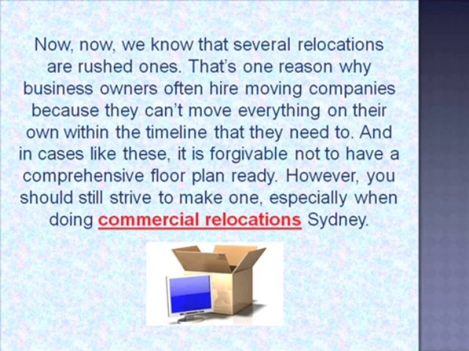 Getting ready for our Commercial relocations