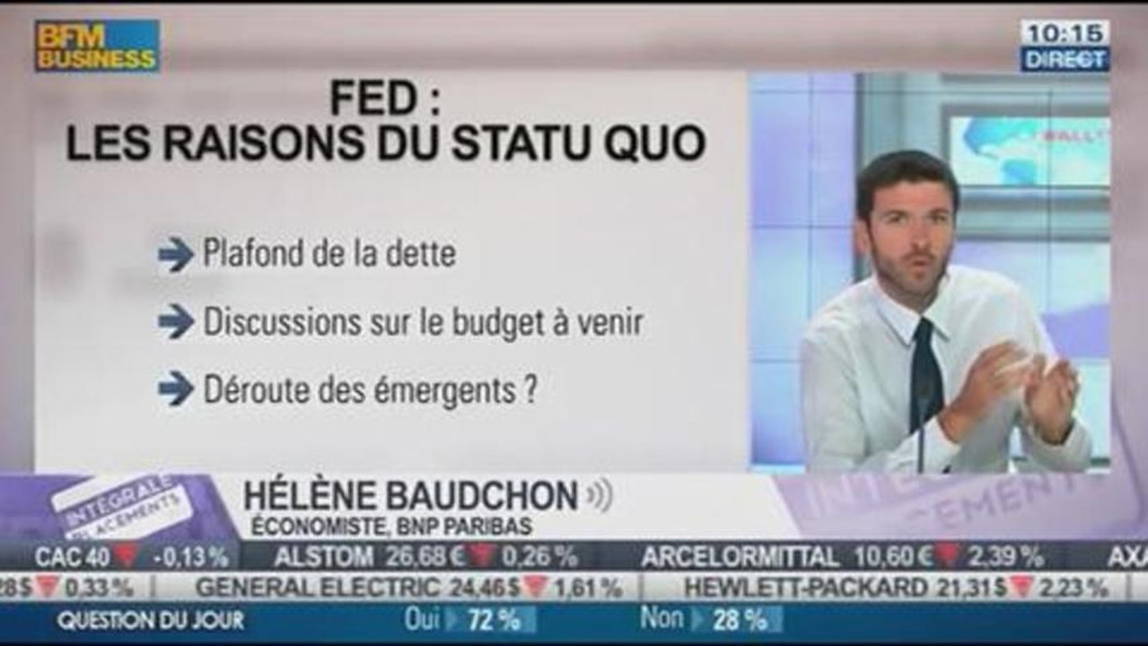 FED : qu'a motivé la decision de Ben Bernanke ? Hélène Baudchon dans Intégrale Placements - 20/09