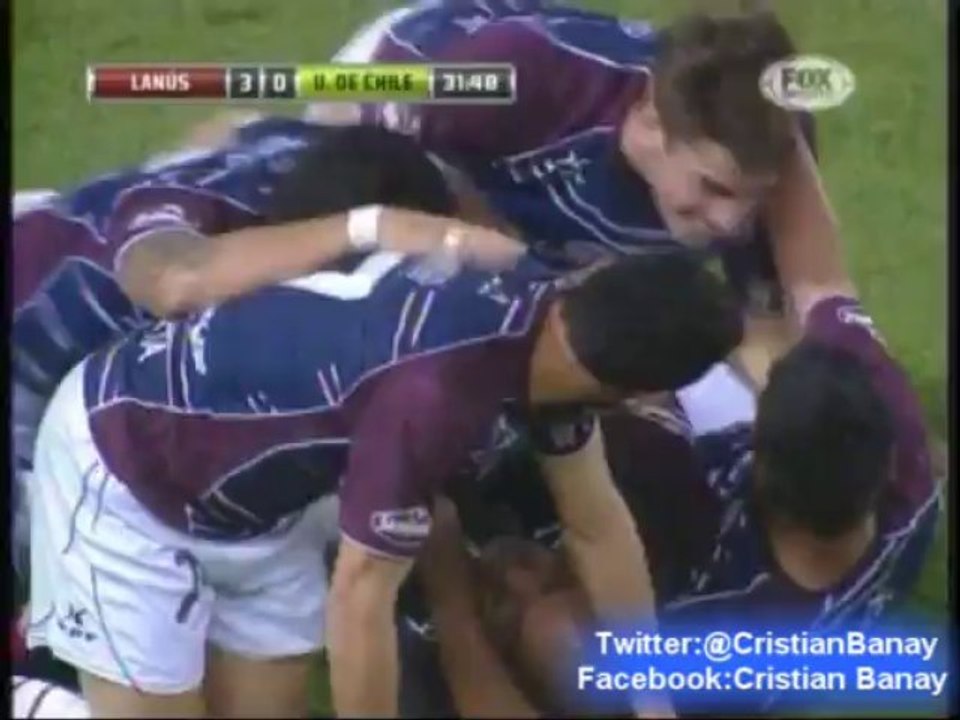 Lanus 4 Universidad de Chile 0 (Relato Nicolas Campolongo) Copa Sudamericana 2013