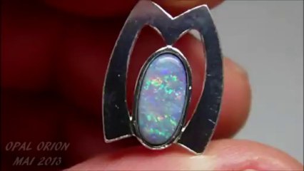 AAB26 - BIJOU OPAL ORION - PENDENTIF ARGENT 925 ET OPALE NOIRE AUSTRALIE L. RIDGE