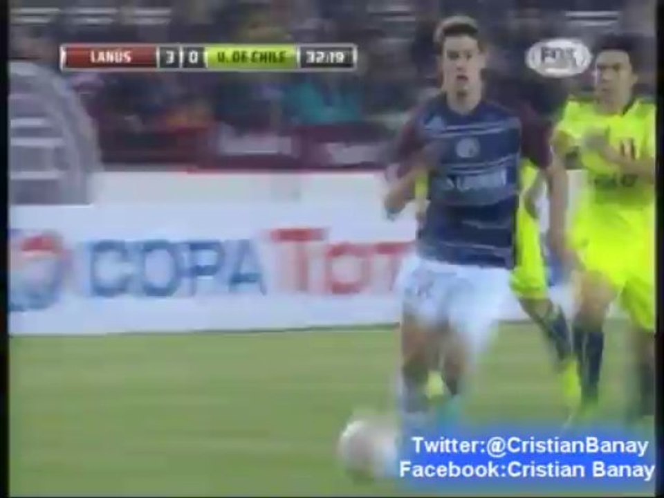 Lanus 4 Universidad de Chile 0 (Relato Pablo Ladaga) Copa Sudamericana 2013 Los goles )