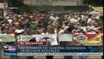 Veteranos salvadoreños protestan por pago de pensiones