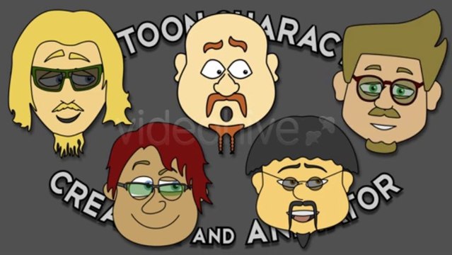 Cartoon Character Creator Animator (Male Heads) - After Effects Template