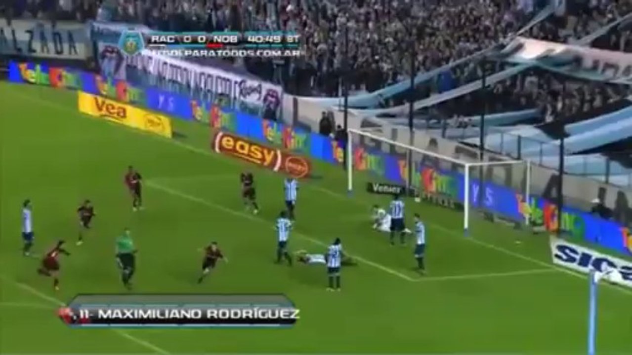 Gol de Maxi Rodríguez  Racing 0 vs Newell´s 1  Fecha 8  Torneo Inicial 2013