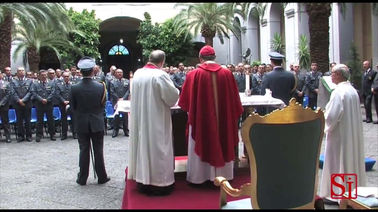 Napoli - Sepe dice messa nel giorno di san Matteo, protettore delle Fiamme Gialle (20.09.13)