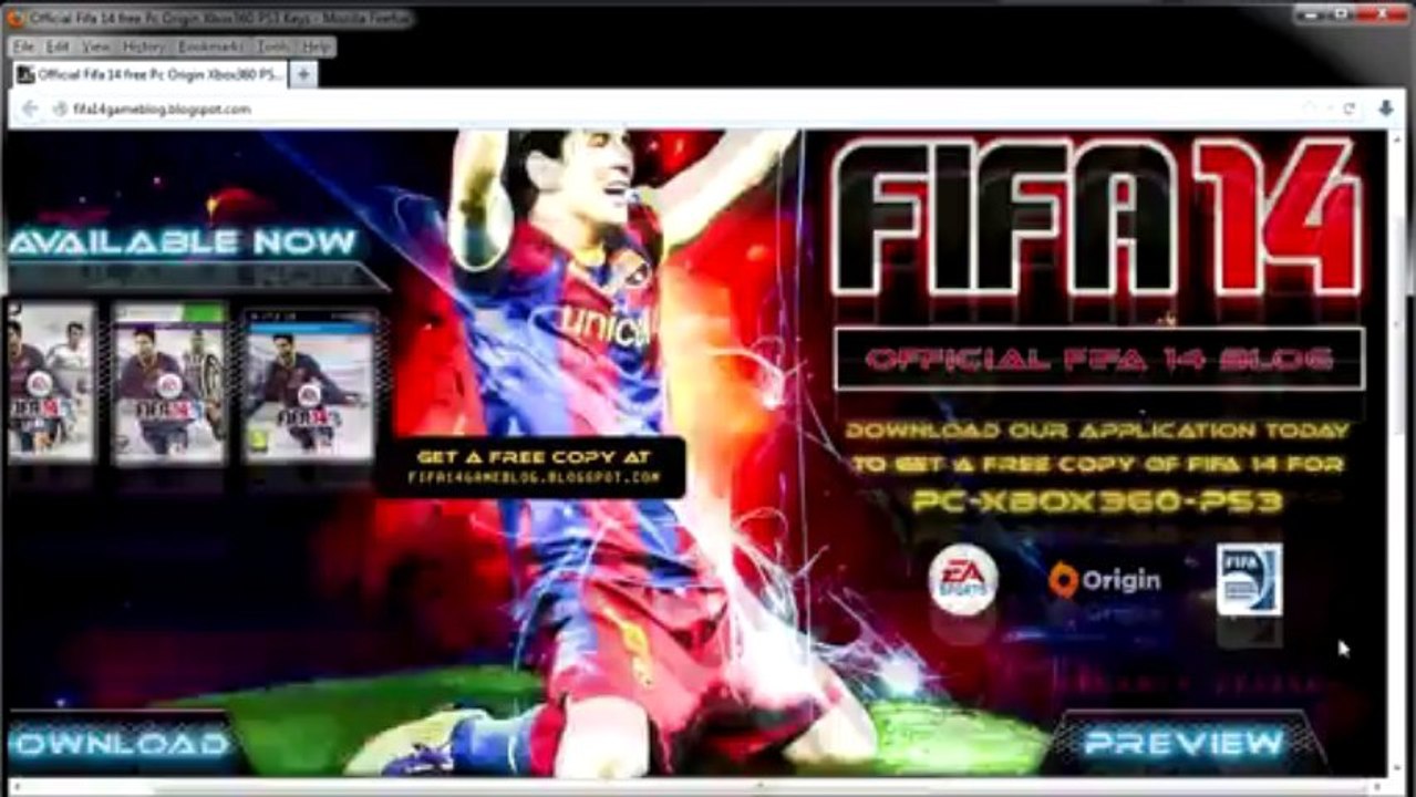 Fifa 14 Free PC (Origin) PS3 Xbox 360 Keys download
