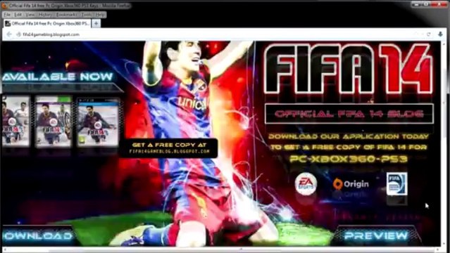 GRATUIT- Comment Avoir des Fifa 14 Free PC (Origin) PS3 Xbox 360 Keys Gratuit Generateur