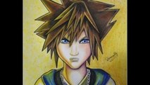 COMO DIBUJAR Y COLOREAR A SORA (KINGDOM HEARTS, tutorial largo)