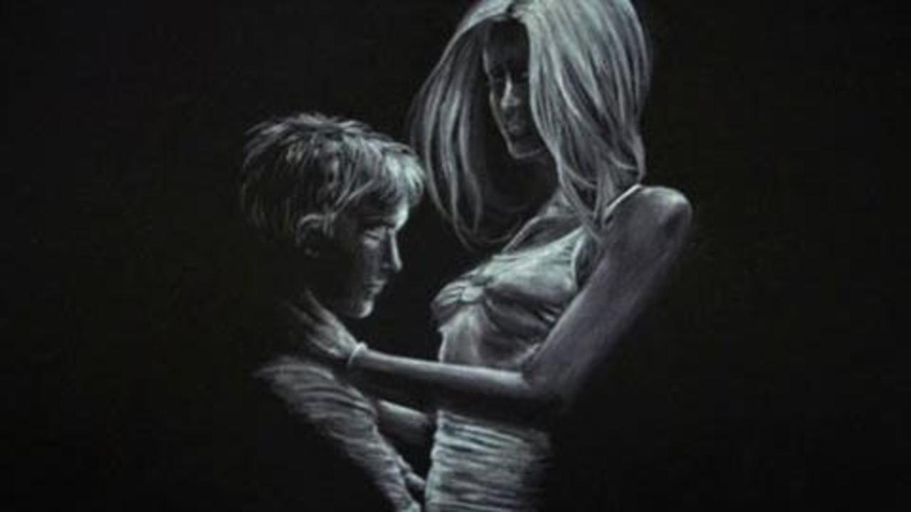 COMO DIBUJAR SOBRE PAPEL NEGRO - DIBUJO DE AMOR