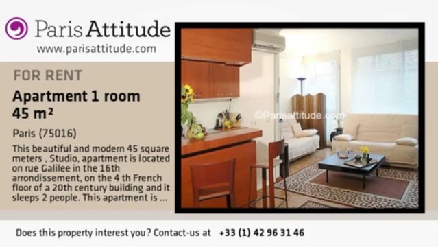 Studio Apartment for rent - Alma Marceau, Paris - Ref. 6842