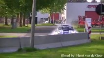 Spectacular rally crash scene of a Porsche 964 RSR