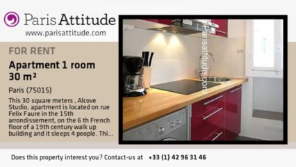 Alcove Studio Apartment for rent - Convention, Paris - Ref. 4995