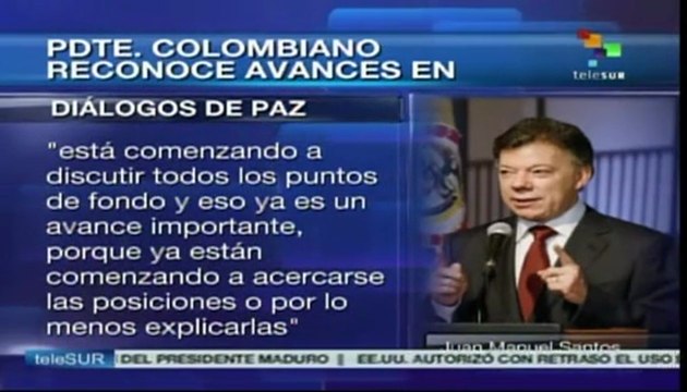 Santos reconoce avances de diálogos de paz con las FARC