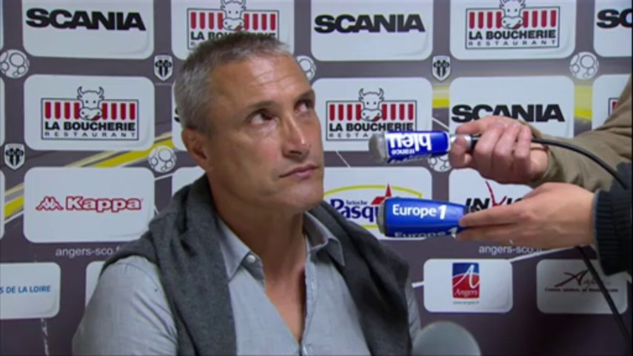 Conférence de presse Angers SCO - AJ Auxerre (2-0) : Stéphane MOULIN (SCO) - Bernard  CASONI (AJA) - 2013/2014