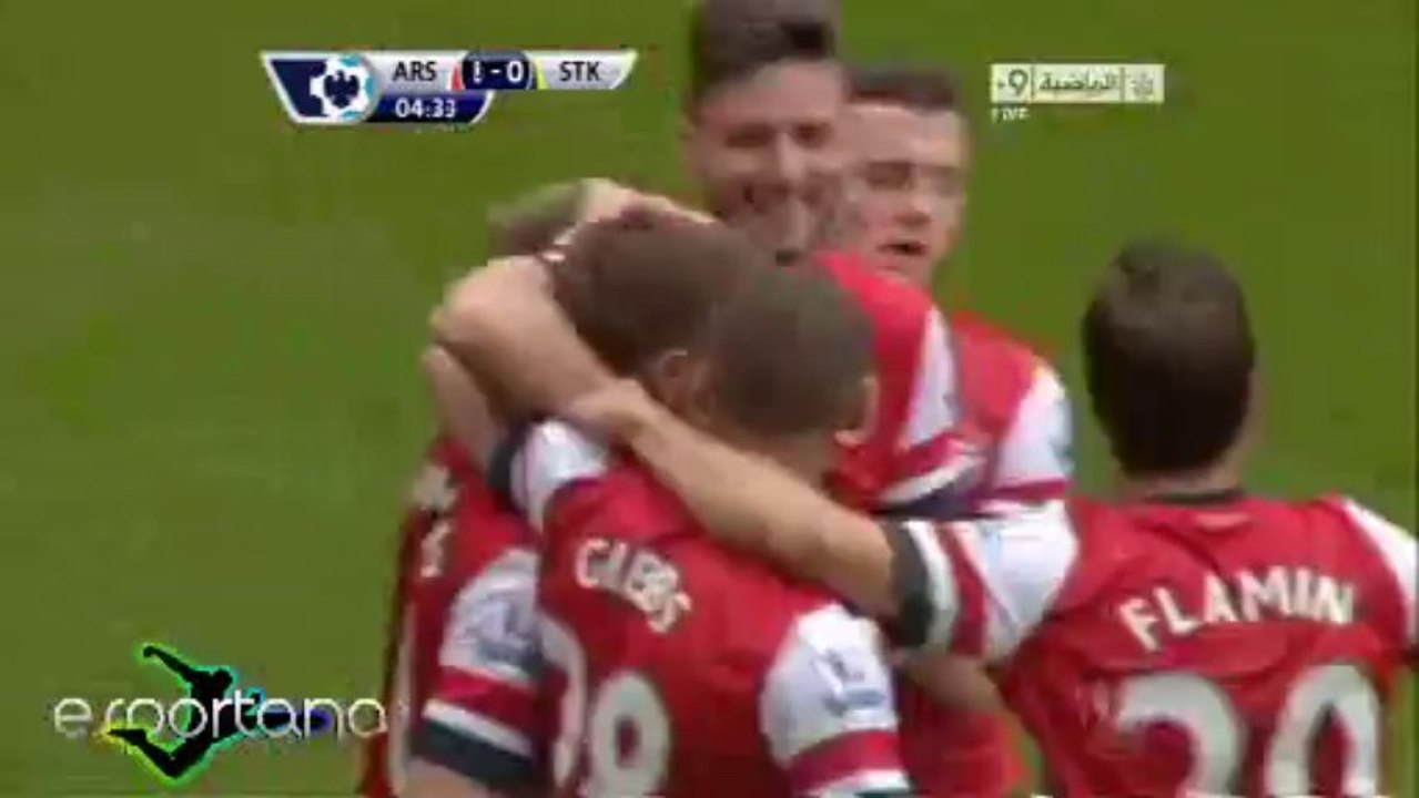 الهدف الاول للارسنال فى ستوك سيتى