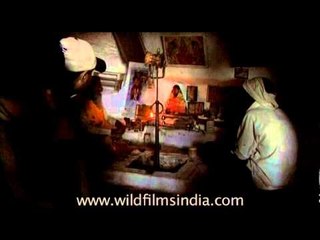 Temple built inside the dark tunnel of Gwalior, India