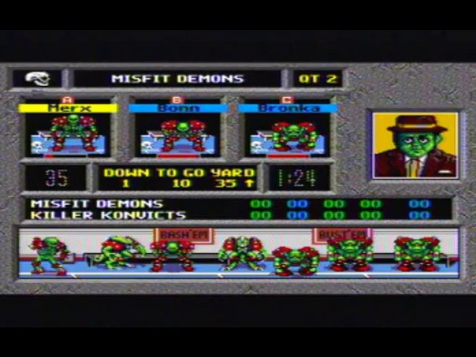 Mega Drive - Mutant League Football - 1st Round - Misfit Demons vs Killer Konvicts