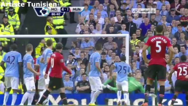 مانشستر سيتي - مانشستر يونايتد 4-1 هذف تذليل الفارق من واين روني