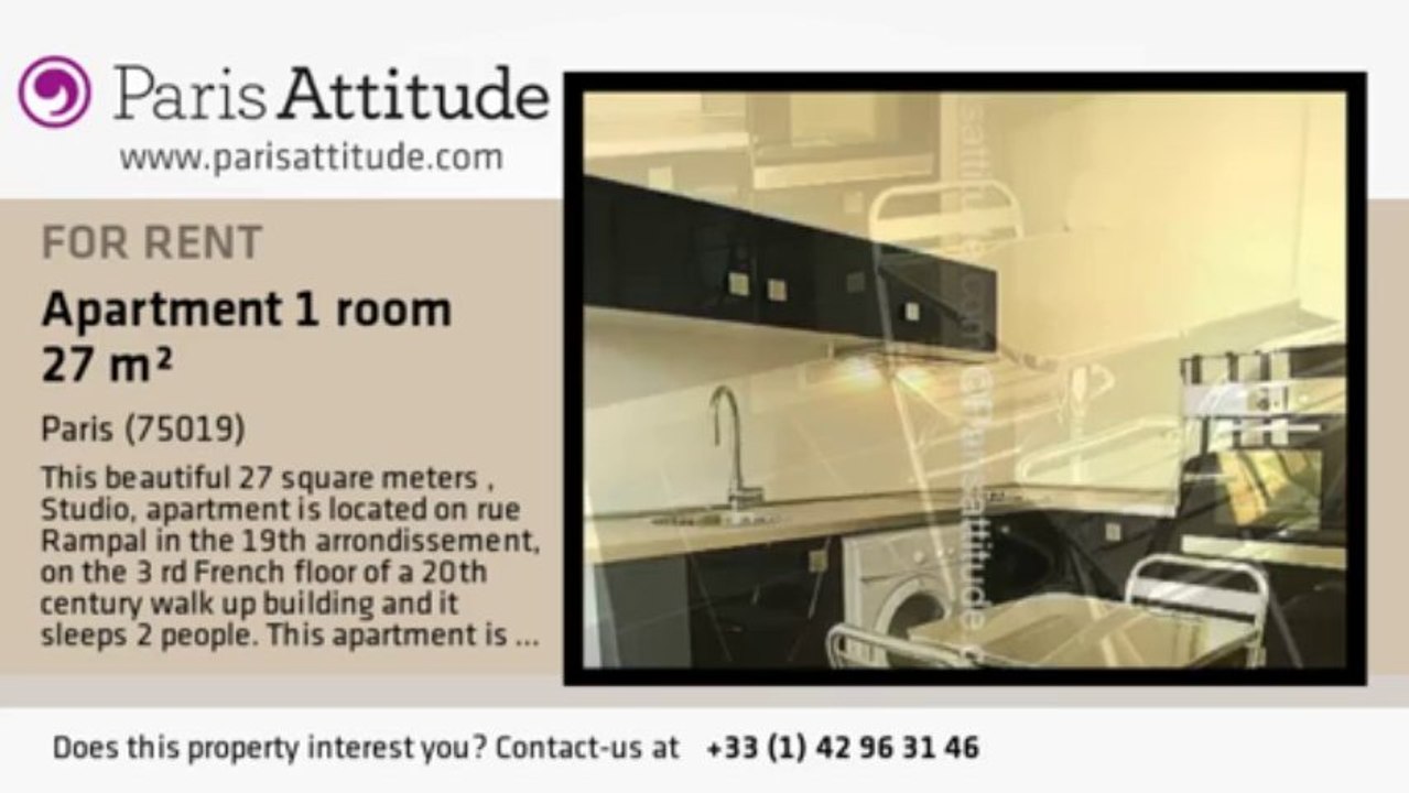 Studio Apartment for rent - Buttes Chaumont, Paris - Ref. 5421