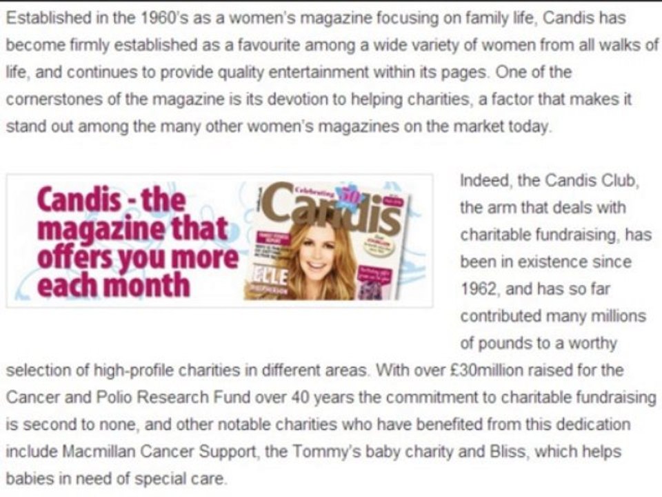 Candis Magazine – One of the UK’s Top Selling Women’s Magazines