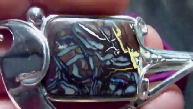 AB27 - Brooch Bijou Broche argent 950 & opale koroit - OPAL ORION