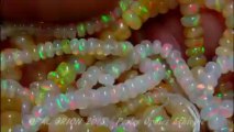 OPAL ORION - Perles Rondelles Opales Ethiopie - Collier fermoir or 18 carats ou argent 925