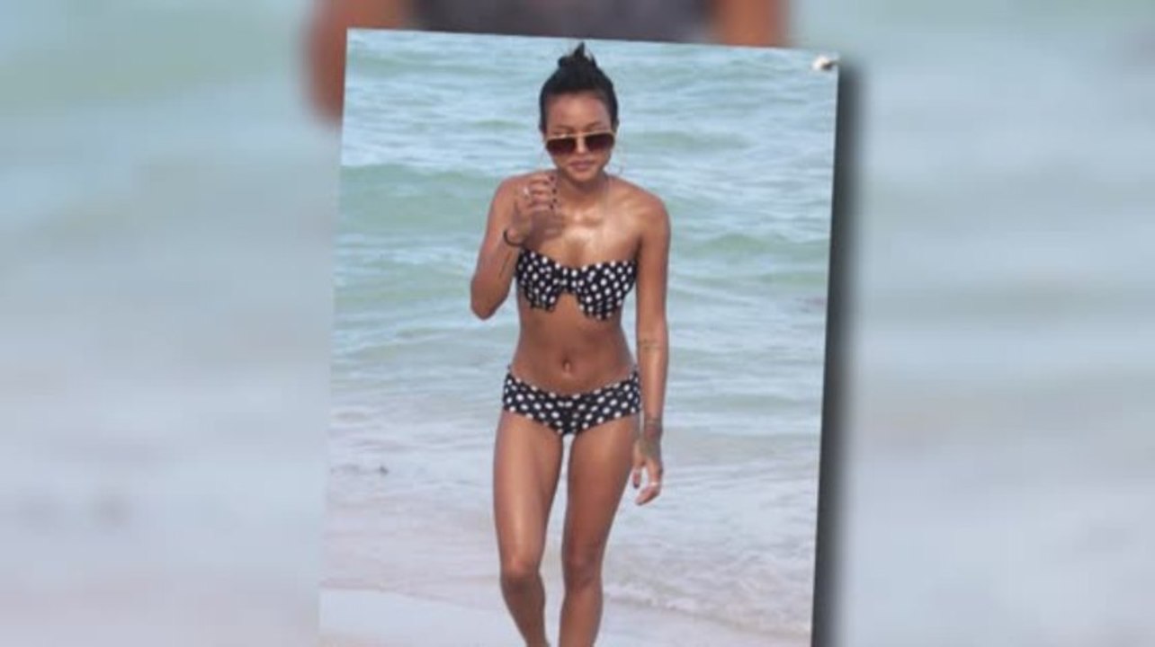 Karrueche Tran Flaunts Her Figure in a Polka Dot Bikini