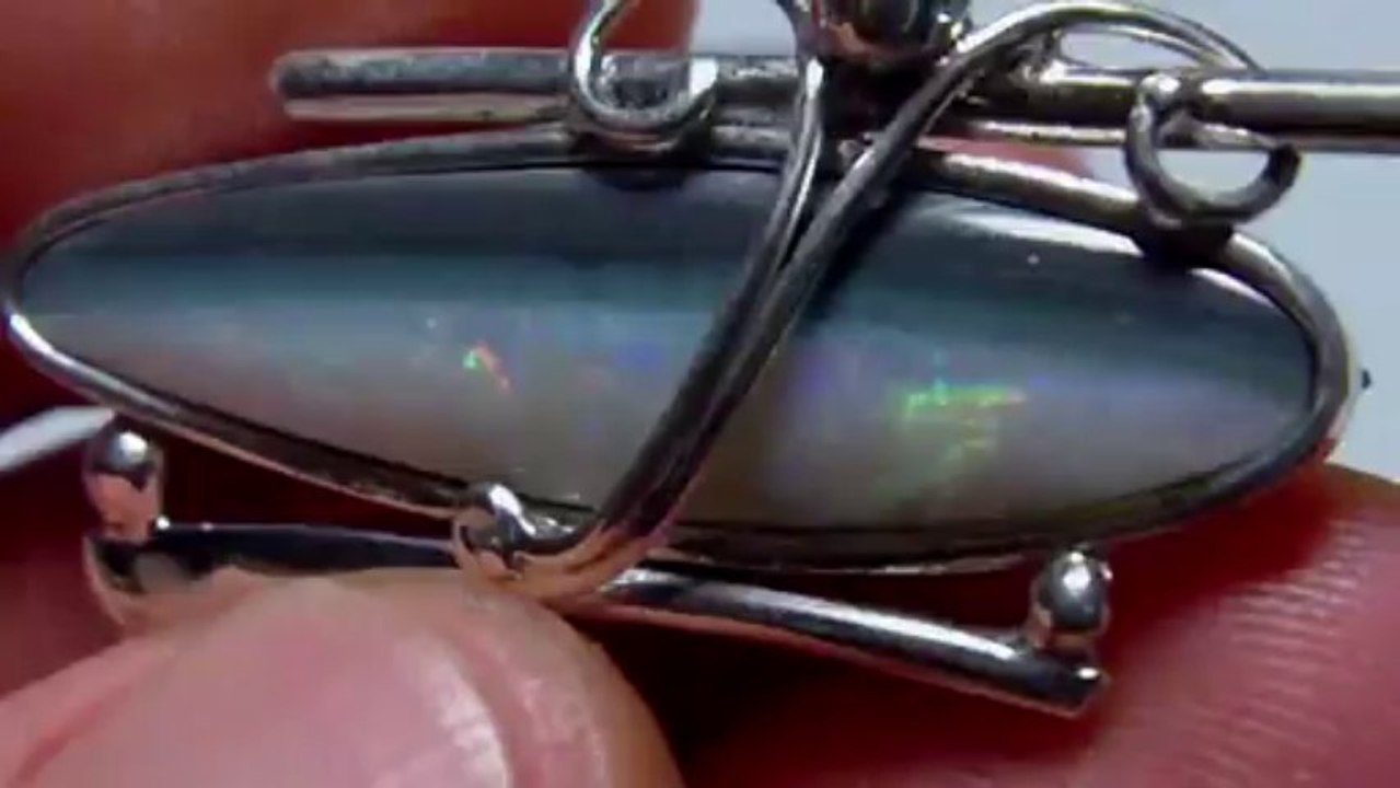 AB16 - Bijou Opal Orion - Broche argent opale noire Australie