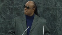 Stevie Wonder addresses the United Nations