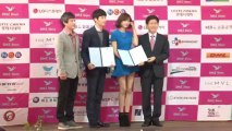 Kim Jae Won during on  PressCon DMZ Korean Int'l. Documentary Film Festival